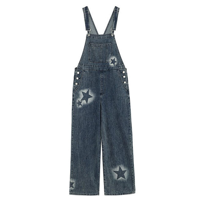 Y2K Star Denim Overalls Boogzel Clothing