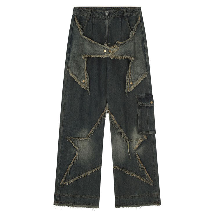 Y2K Cool Star Wide Leg Jeans Boogzel Clothing