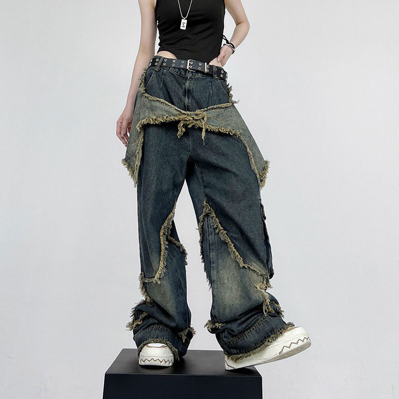 Y2K Cool Star Wide Leg Jeans Boogzel Clothing