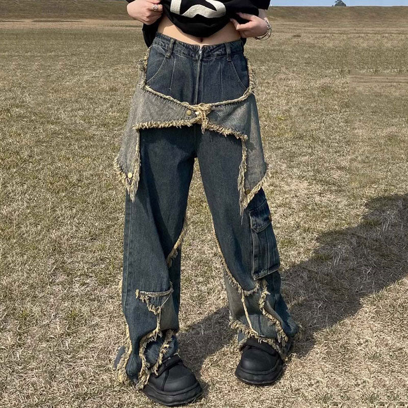 Y2K Cool Star Wide Leg Jeans Boogzel Clothing