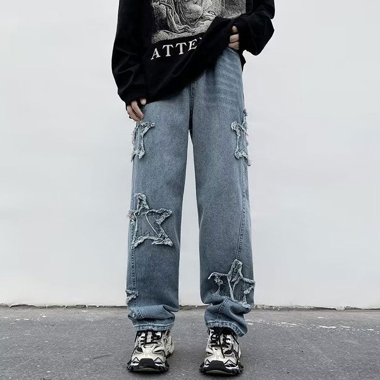 Patch Star Behavior Denim Jeans Boogzel Clothing