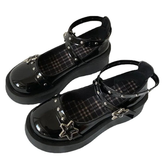 Star Black Platform Sandals Boogzel Clothing