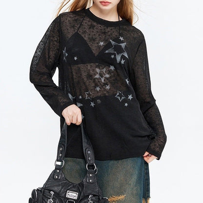 Y2K Star Long Sleeve Top SpreePicky