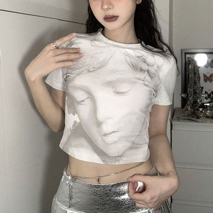 White Aesthetic Statue T-Shirt Boogzel Clothing