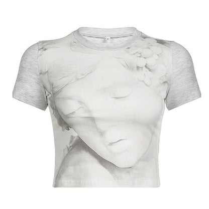 White Aesthetic Statue T-Shirt Boogzel Clothing