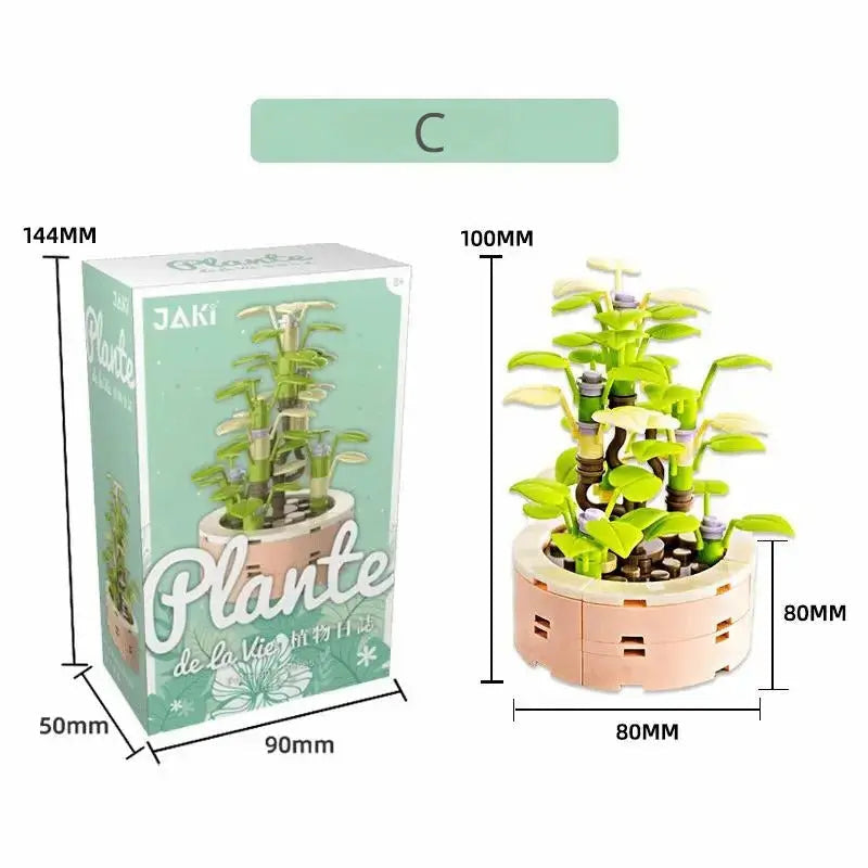 Kawaii Aesthetic Y2K Cute Fairy Succulent Potted Plants Building Blocks MK Kawaii Store