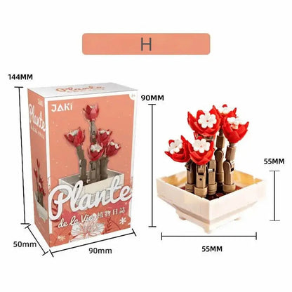 Kawaii Aesthetic Y2K Cute Fairy Succulent Potted Plants Building Blocks MK Kawaii Store