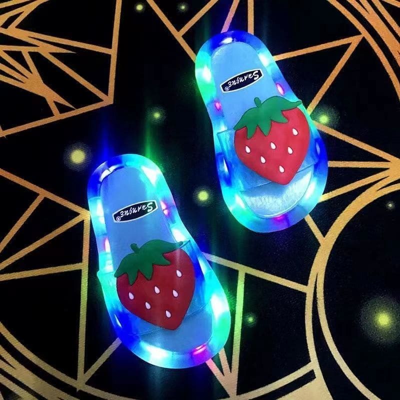 Summer Kawaii Strawberry Glowing Slippers - Blue /