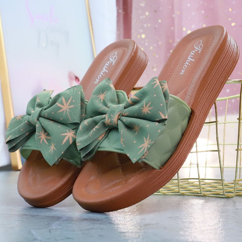 Summer Time Cute Bow Sandals ON881 - Green / 36 - slippers