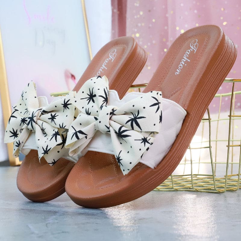 Summer Time Cute Bow Sandals ON881 - White / 36 - slippers