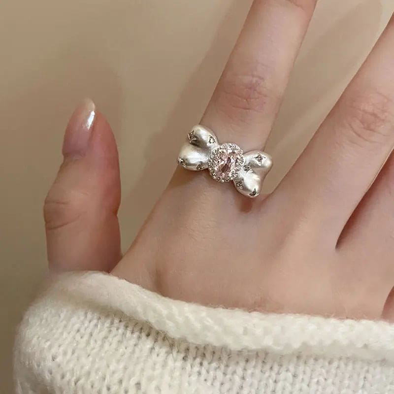 Kawaii Aesthetic Y2K Cute Fairy Sweet Bow Open Ring MK Kawaii Store