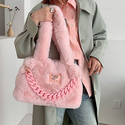 Sweet Fluffy Chain Shoulder Bag - Bags