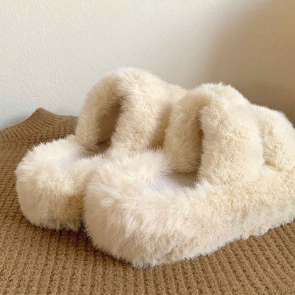 Sweet Fluffy Platform Slippers - Slippers