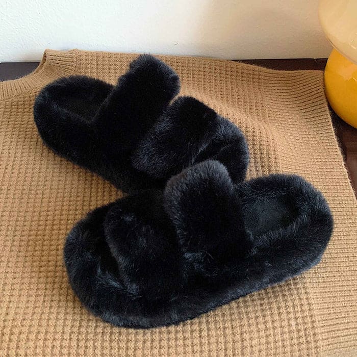 Sweet Fluffy Platform Slippers - Slippers