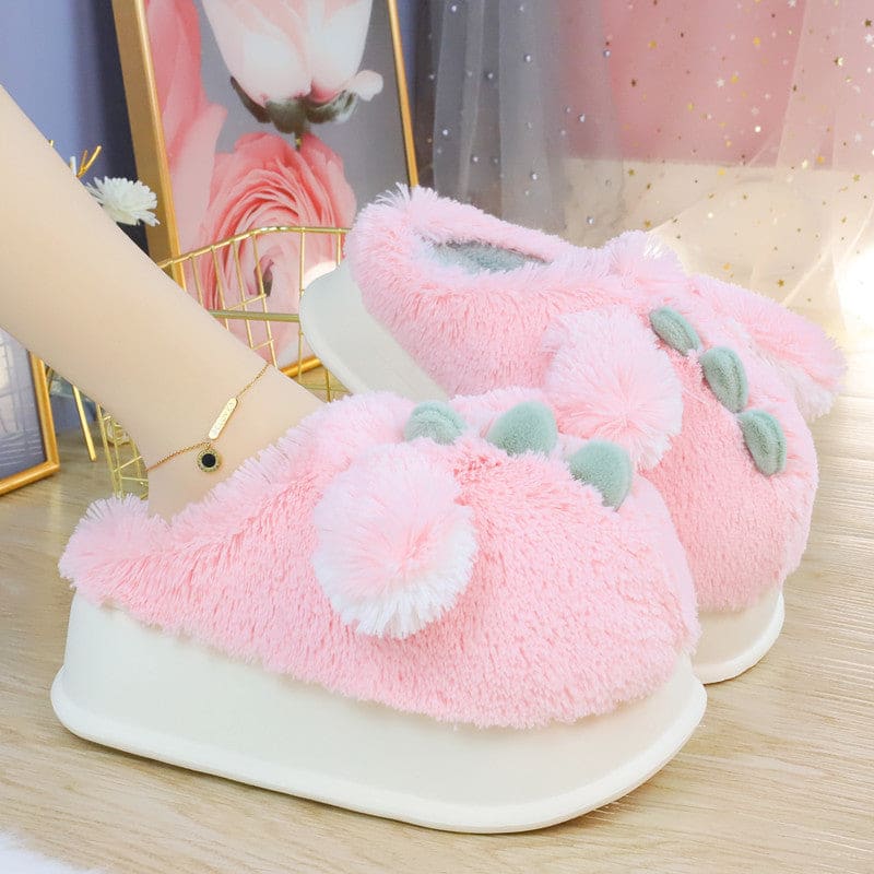 Sweet Pastel Dino Fluffy Slippers ON892 - slippers