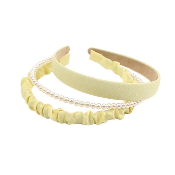 Sweet Pearl Headband Set - Standart / Yellow - Other