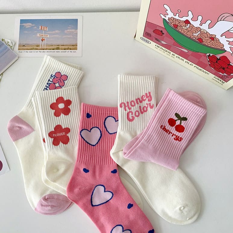 Sweet Pink Socks Set - Socks