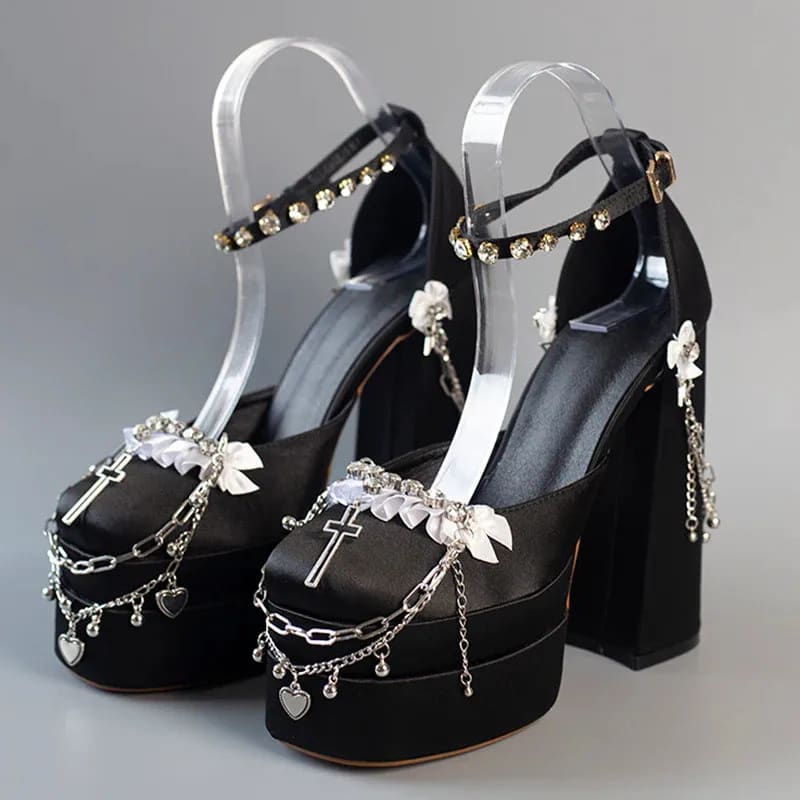 Trendy Coquette Dolly Chains Princess High Heels ON1501 spreepickyshop