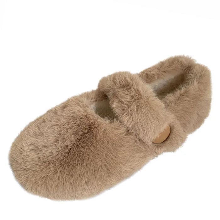 Warm Plush Ballet Flats - Shoes