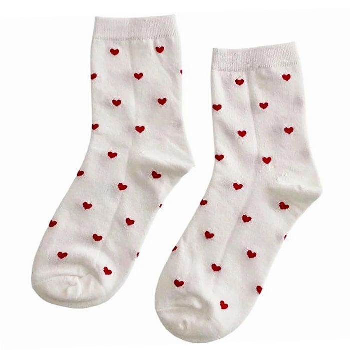 White Heart Soft Socks - White - Socks