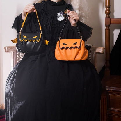 Halloween Orange Pumpkin Bat Wings Tote Bag mySite