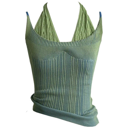 Double Layered Y2K Knit Halter Top Boogzel Clothing