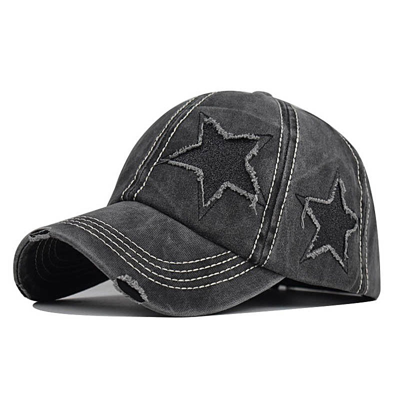 Y2K Glitter Star Denim Baseball Cap Boogzel Clothing