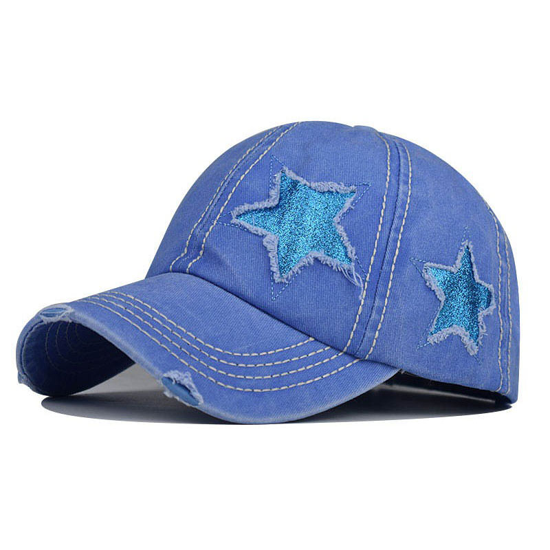 Y2K Glitter Star Denim Baseball Cap Boogzel Clothing