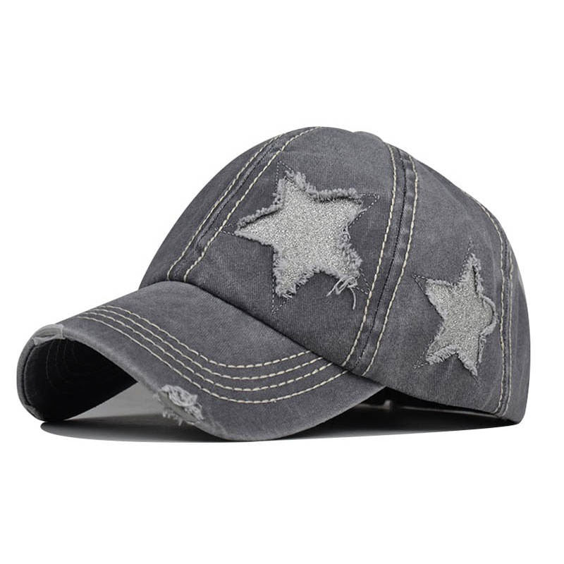 Y2K Glitter Star Denim Baseball Cap Boogzel Clothing