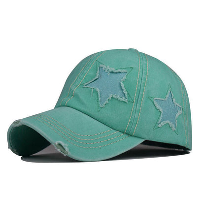 Y2K Glitter Star Denim Baseball Cap Boogzel Clothing