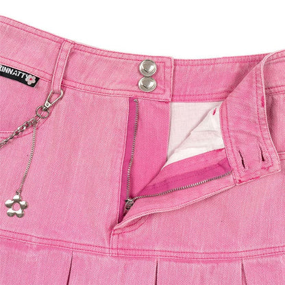 Y2K Pink Denim Skirt - Skirt