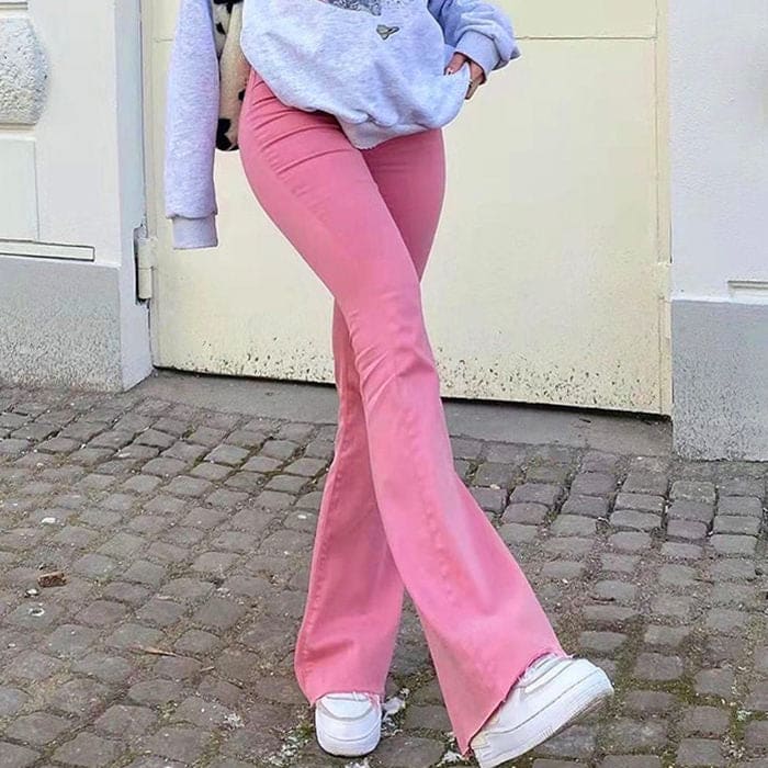 Y2K Pink Flared Pants - Pants