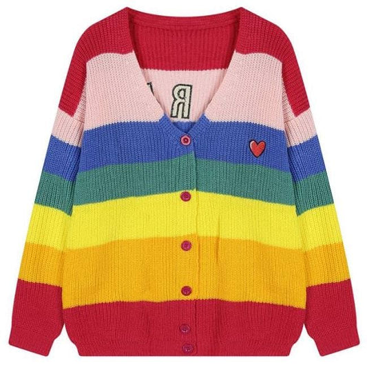 Y2K Rainbow Cardigan - Free Size / Multicolor - T-Shirts