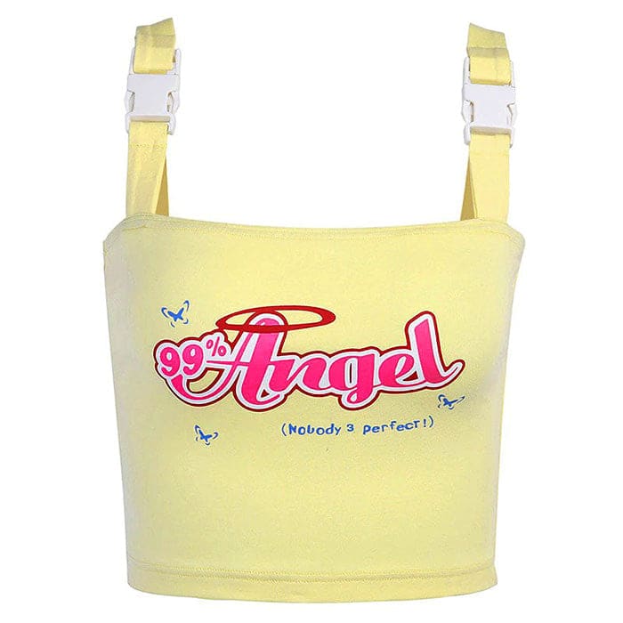 Yellow Angel Crop Top - Tops