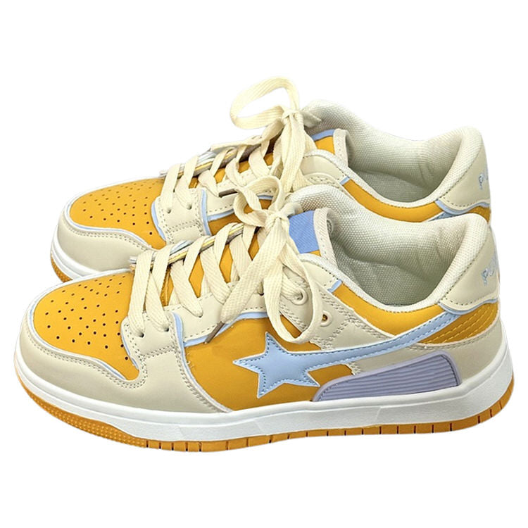 Yellow Star Aesthetic Sneakers Boogzel Clothing