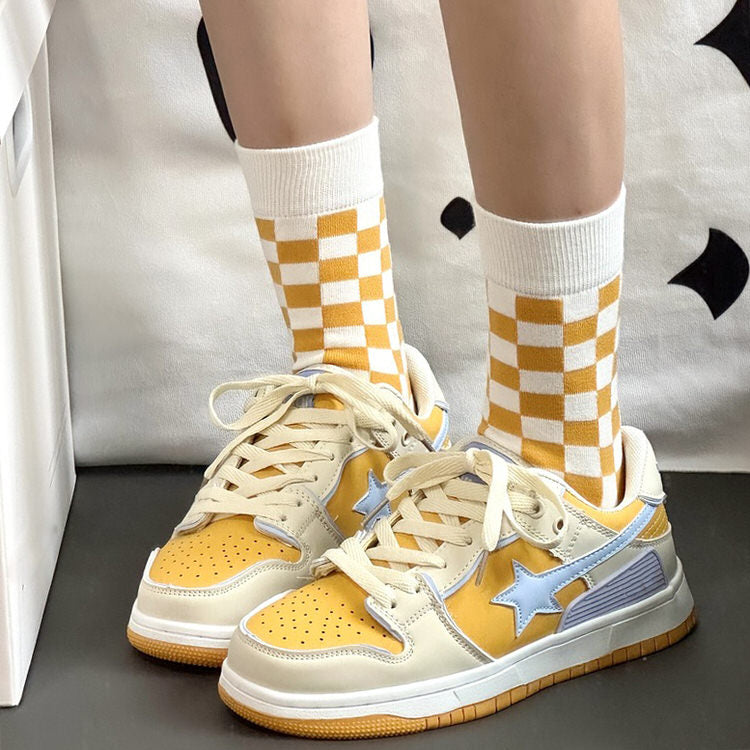 Yellow Star Aesthetic Sneakers Boogzel Clothing