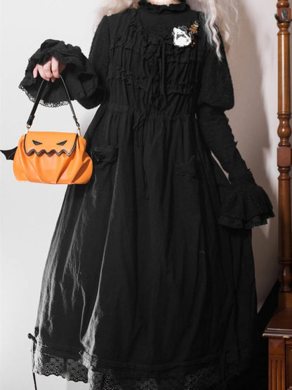 Halloween Orange Pumpkin Bat Wings Tote Bag mySite