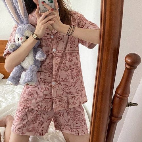 14 Styles Kawaii Home Wear Fashion Pajamas Set ON18 - Egirldoll