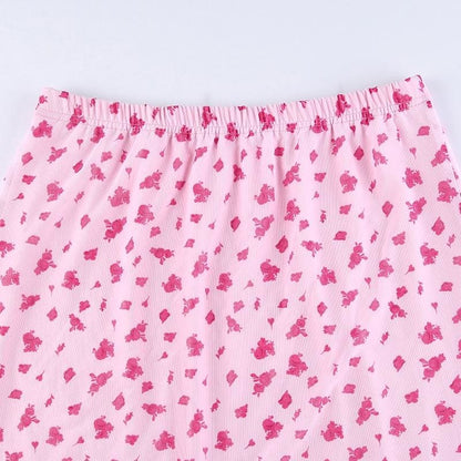 2000's Pink Cute Y2K Midi Skirt EG518 - Egirldoll