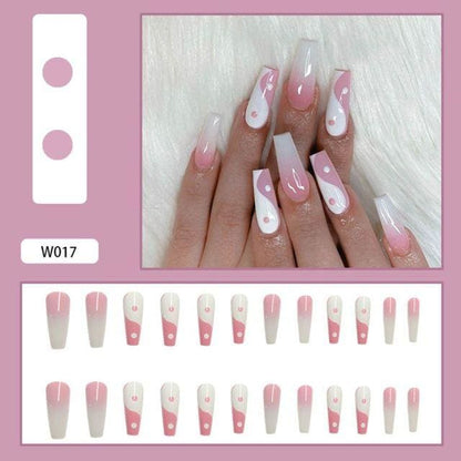 24pcs Detachable Full Cover With Glue Fake Nails BE007 - Egirldoll