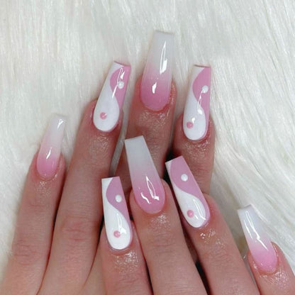 24pcs Detachable Full Cover With Glue Fake Nails BE007 - Egirldoll