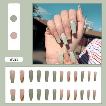 24pcs Detachable Full Cover With Glue Fake Nails BE007 - Egirldoll