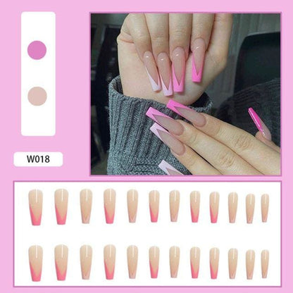 24pcs Detachable Full Cover With Glue Fake Nails BE007 - Egirldoll