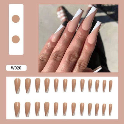 24pcs Detachable Full Cover With Glue Fake Nails BE007 - Egirldoll