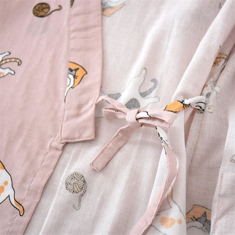 2PCS Kawaii Cat Printed Pajamas Set BE012 - Egirldoll