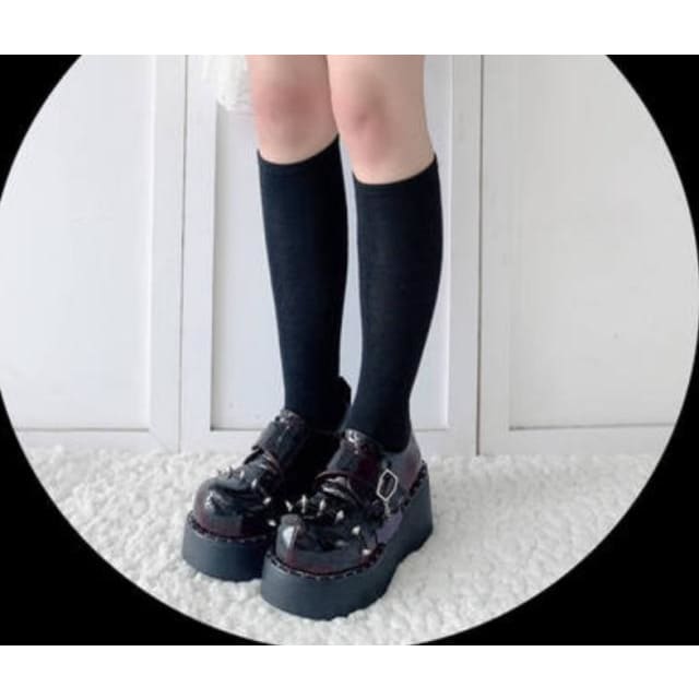 3 Styles Gothic Lolita Round Punk Spikes Shoes EE0981 - Egirldoll