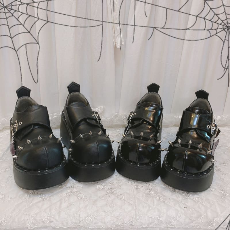 3 Styles Gothic Lolita Round Punk Spikes Shoes EE0981 - Egirldoll