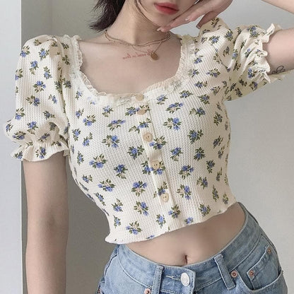 3 Styles Spring/Summer Flowers Crop Top SS1647 - Egirldoll