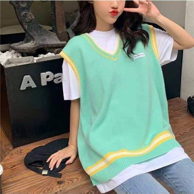 4 Colors Korean Fashion Style Kawaii Pastel Candy Vest EG16896 - Egirldoll