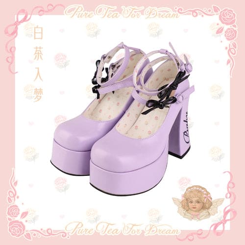 5 Colors Cute Heels Pastel Elegant Shoes ON612 - purple /